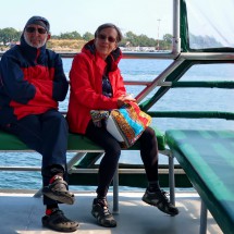 Jutta and Hermann on the bigger Whale Watching Boat